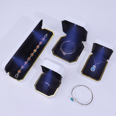 オーダーメイド ロゴ ライト ジュエリー ギフト ボックス ブレスレット イヤリング ペンダント ベルベット ネックレス 指輪 手作り素材