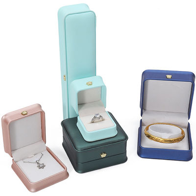 オーダーメイド ロゴ PU レザー ジュエリー ボックス クラウン ブレスレット ペンダント ネックレス リング パッケージ