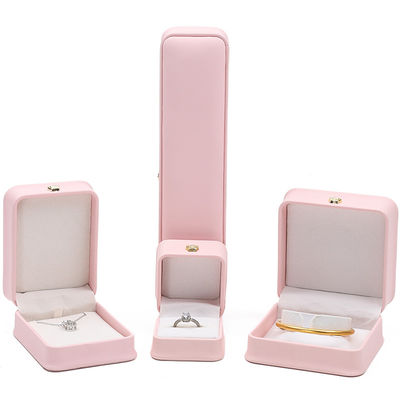 10*10*5cm ピンク レザー ジュエリー ボックス クラウン ブレスレット ペンダント リング カスタム ロゴ