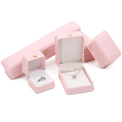 10*10*5cm ピンク レザー ジュエリー ボックス クラウン ブレスレット ペンダント リング カスタム ロゴ