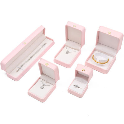 10*10*5cm ピンク レザー ジュエリー ボックス クラウン ブレスレット ペンダント リング カスタム ロゴ