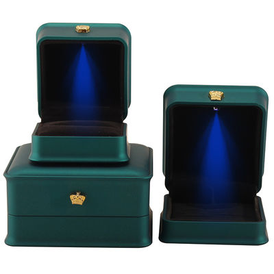 購入 LEDライト ジュエリーボックス オーダーメイド 豪華 クラウン ジュエリー 梱包 プラスチック ベルベット 素材 online manufacture