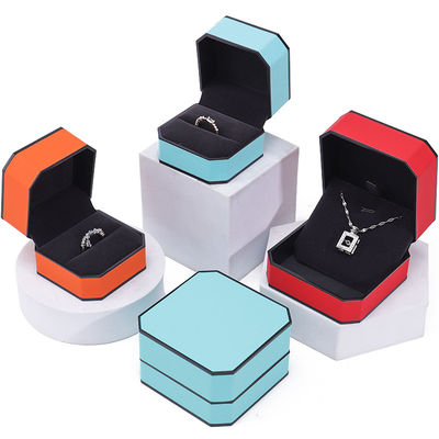 購入 ブラックボーダー オクタゴナル スリム PU レザー 宝石 装飾箱 贅沢な保管用 online manufacture
