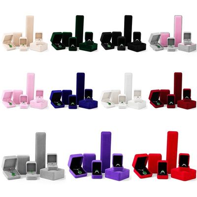 OEM ODM ハイエンド ベルベット ジュエリー ボックス 贅沢 オーダーメイド ロゴ レッド ベルベット ジュエリー ボックス