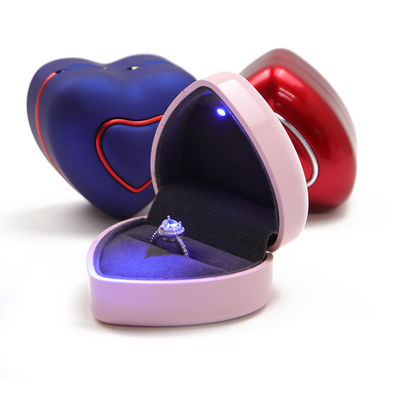 青いリング ブレスレットボックス LEDライト ハンホング オーダーメイド ロゴ 宝石 収納 ディスプレイケース