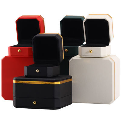 購入 多色八角 PU 革 宝石 装飾 ケース 金色 飾り online manufacture