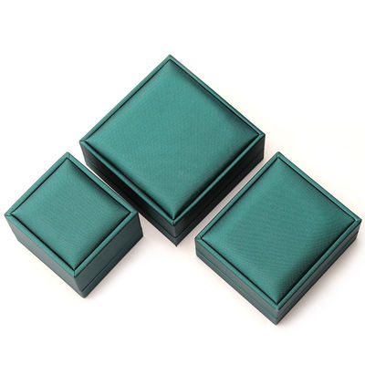 オーダーメイド 豪華 ベルベット 宝石 包装 箱 緑色 PU レザー ネックレス リング ハンホング