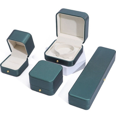 最新スタイル 緑色 PU 革 ジュエリー 結婚 ネックレス イヤリング リング の 梱包 ボックス