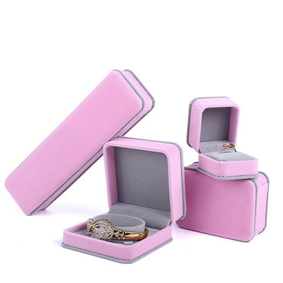 購入 オーダーメイド ピンク ベルヴェット ジュエリー 包装 ボックス ブレスレット ネックレス 双層リング online manufacture