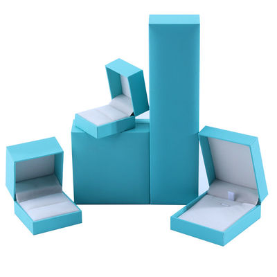 手作りのエコ段ボール製フリップスカイブルーのジュエリーボックス、カスタマイズ可能なジュエリーボックス