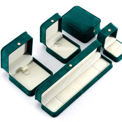 9*9*4.5cm グリーン ベルベットリング ジュエリーボックス オーダーメイド ブレスレット イヤリング 梱包