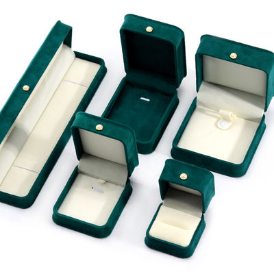 9*9*4.5cm グリーン ベルベットリング ジュエリーボックス オーダーメイド ブレスレット イヤリング 梱包