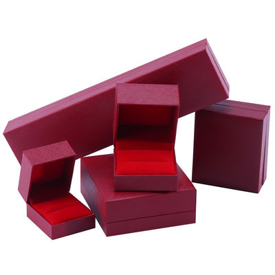 手作りのエコ段ボール製フリップ式赤色ジュエリーボックス、カスタマイズ可能なジュエリーボックス