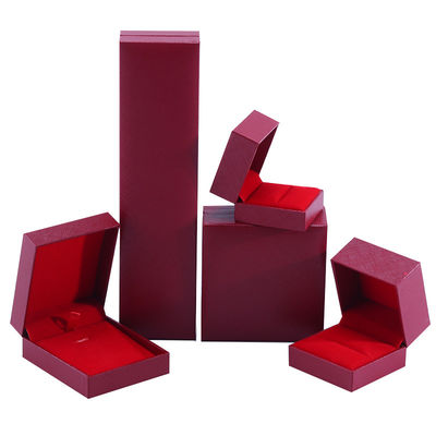 手作りのエコ段ボール製フリップ式赤色ジュエリーボックス、カスタマイズ可能なジュエリーボックス