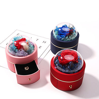 オーダーメイドサイズ 豪華 丸い 花 宝石 箱 包装 リング 引き出し 箱