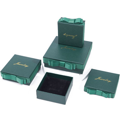 蓋とベースのジュエリーボックス カスタマイズ可能 環境に優しい紙製 グリーン ジュエリーボックス