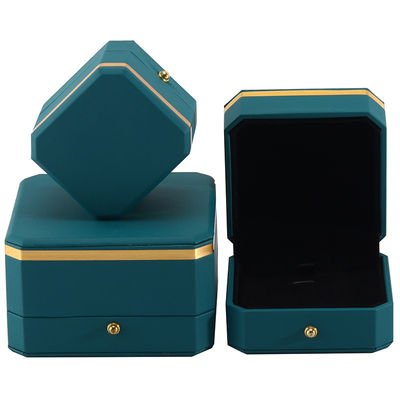 購入 ダークグリーン アップスケール オクタゴナル 偽革 豪華 箱 金色 飾り 宝石 梱包 online manufacture
