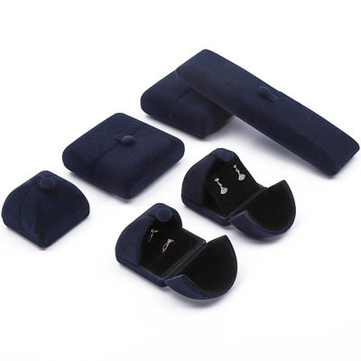 購入 濃い青のクラムシェル ベルベット形 宝石収納ケース 宝石包装箱 online manufacture
