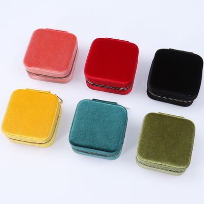 多色 汎用 ベルベット ジュエリー オーガナイザー 旅行用パッケージ 鏡付き
