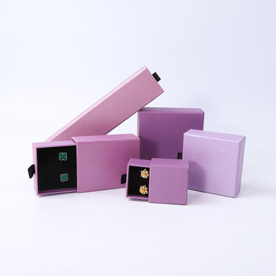 卸売製造 エコフレンドリー 高品質 ギフト 宝石箱 パーソナライズされたカスタムリング ネックレス イヤリング ブレスレット 包装 紫紙紙引き出し 宝石箱 ロゴ付き