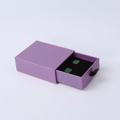 卸売製造 エコフレンドリー 高品質 ギフト 宝石箱 パーソナライズされたカスタムリング ネックレス イヤリング ブレスレット 包装 紫紙紙引き出し 宝石箱 ロゴ付き