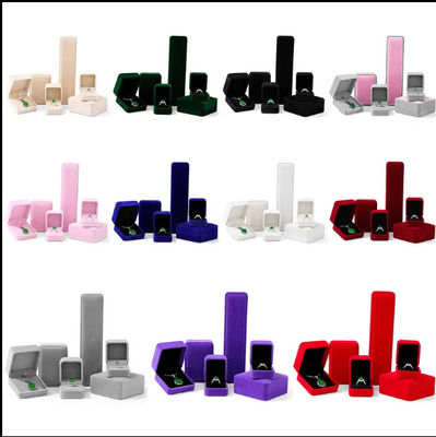 スクエアピンク ベルベット ジュエリー 結婚指輪 包装 折り紙 ジュエリーボックス