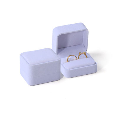 購入 ユニークなダブルリングボックス カスタム ベルベットホワイトジュエリー 婚約指輪 包装ボックス online manufacture