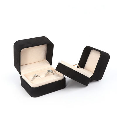購入 高級ジュエリー 包装 リング ボックス オーダーメイド ロゴ ジュエリー 包装 豪華 ダブル 結婚 婚約 ベルベット リング ボックス online manufacture