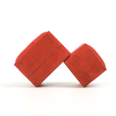 スクウェア レッド ベルヴェット 宝石リング 箱 パーソナライズ 宝石 箱 梱包