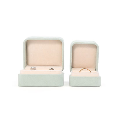 スクエア 淡緑色 ベルヴェット 宝石リング 箱 パーソナライズ 宝石 箱 梱包