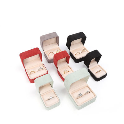 スクエア 淡緑色 ベルヴェット 宝石リング 箱 パーソナライズ 宝石 箱 梱包