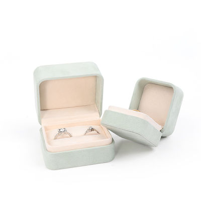 スクエア 淡緑色 ベルヴェット 宝石リング 箱 パーソナライズ 宝石 箱 梱包