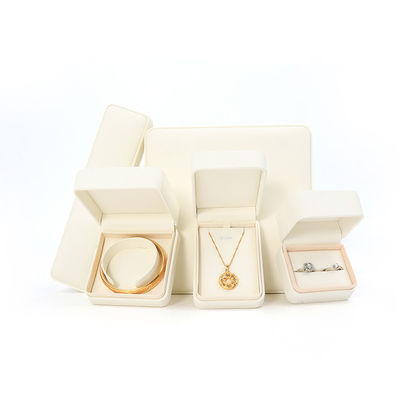 OEM ODM 手作り 正方形 白革 ジュエリーボックス ネックレス ブレスレット イヤリング リング パッケージング用