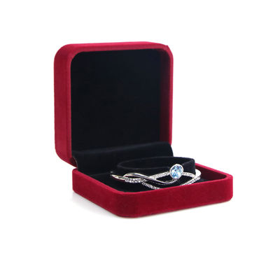 OEM ODM ハイエンド ベルベット ジュエリー ボックス 贅沢 オーダーメイド ロゴ レッド ベルベット ジュエリー ボックス