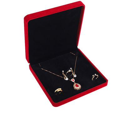 OEM ODM ハイエンド ベルベット ジュエリー ボックス 贅沢 オーダーメイド ロゴ レッド ベルベット ジュエリー ボックス