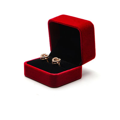 OEM ODM ハイエンド ベルベット ジュエリー ボックス 贅沢 オーダーメイド ロゴ レッド ベルベット ジュエリー ボックス