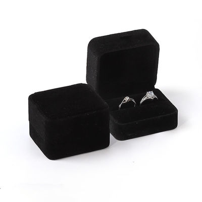 パーソナライズされたカスタム 黒色ベールベット 結婚指輪 箱 ダブル 環境に優しい