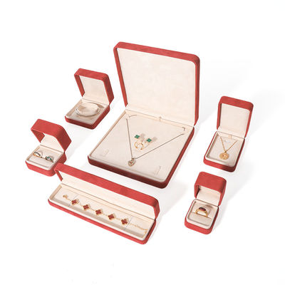 3D Printing Premium Red Jewelry Box Packaging  for Big Necklace Bracelet Earrings Ring Set